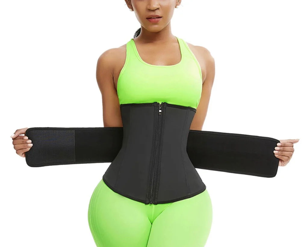 Green and black waist trainer