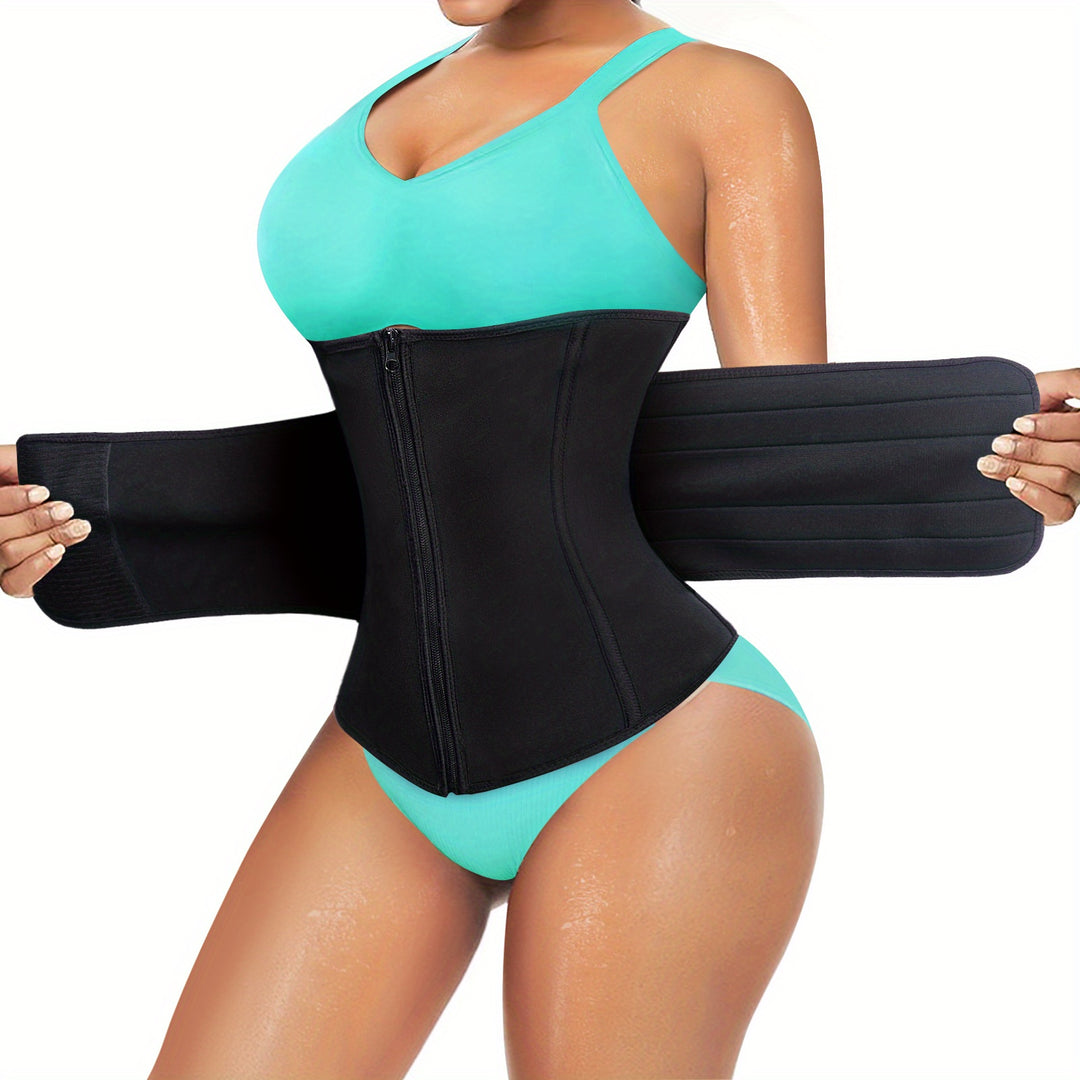 Green and black waist trainer