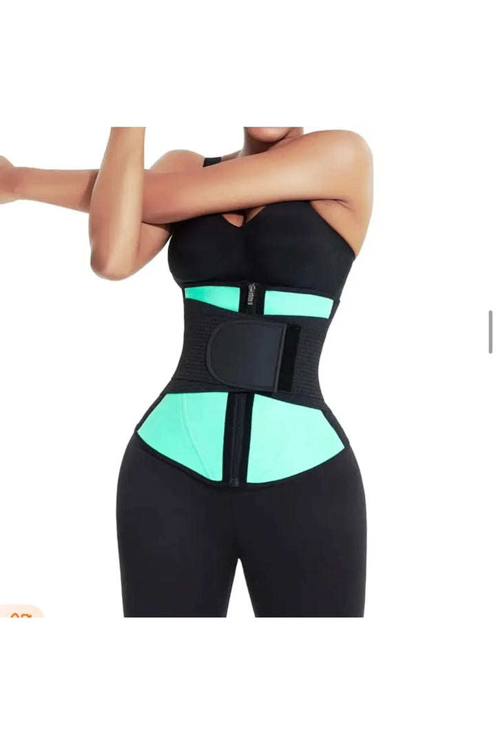 Green and black waist trainer