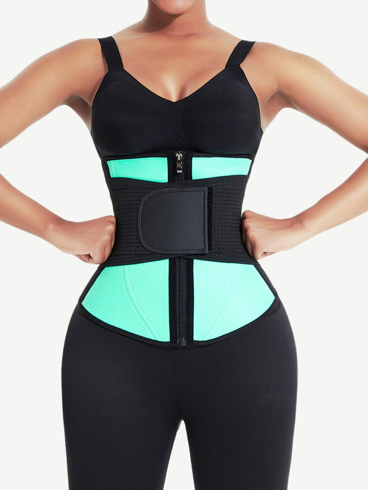 Green and black waist trainer